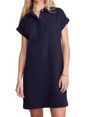 Vineyard Vines Double Gauze Margo Popover Shirtdress Nautical Navy Medium